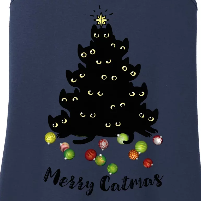 Merry Tree Catmas With Holiday Lovers Ladies Essential Tank