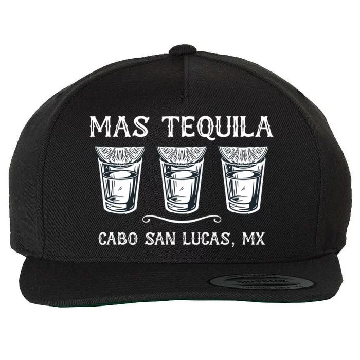 Mas Tequila Cabo San Lucas Mx Funny Travel Wool Snapback Cap