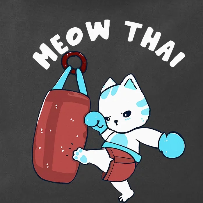 Muay Thai Cat Meow Thai Punching Bag Fighting Zip Tote Bag