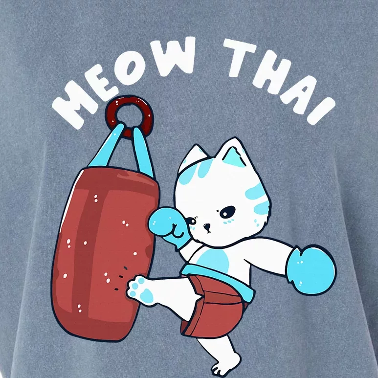 Muay Thai Cat Meow Thai Punching Bag Fighting Garment-Dyed Women's Muscle Tee