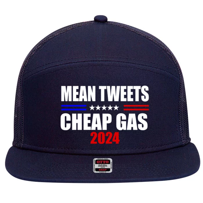 Mean Tweets Cheap Gas 2024 Election 7 Panel Mesh Trucker Snapback Hat