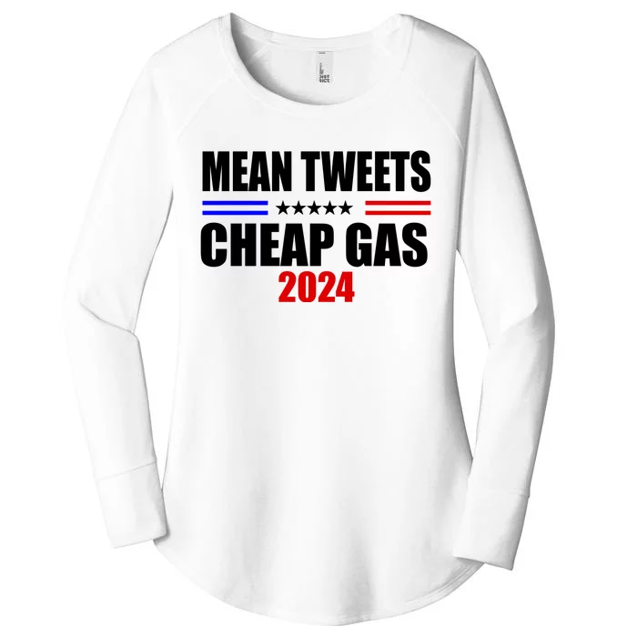 Mean Tweets Cheap Gas 2024 Election Women's Perfect Tri Tunic Long Sleeve Shirt