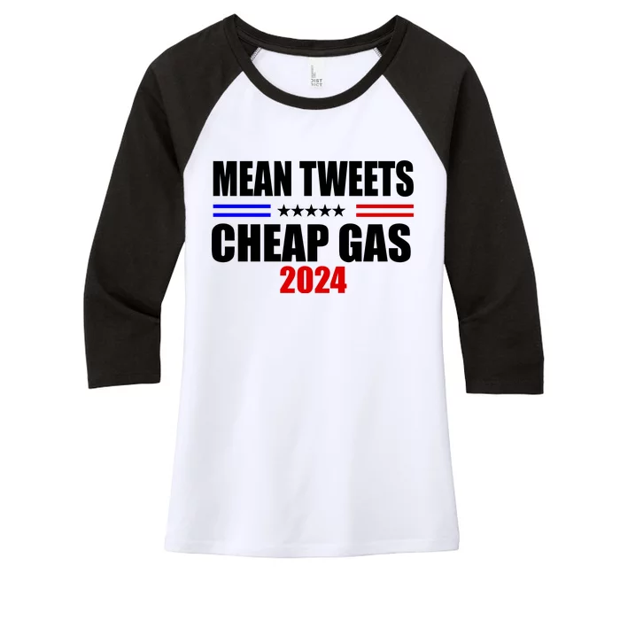 Mean Tweets Cheap Gas 2024 Election Women's Tri-Blend 3/4-Sleeve Raglan Shirt