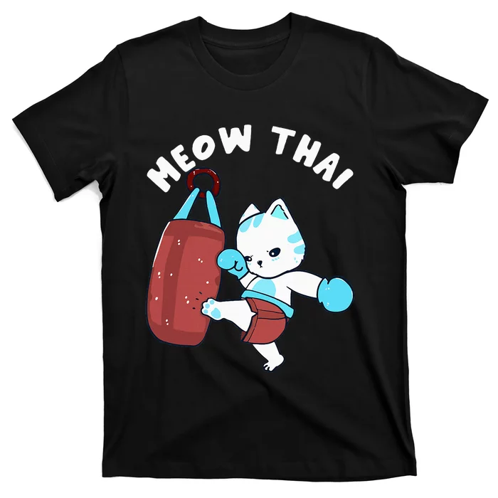 Muay Thai Cat Meow Thai Punching Bag Fighting Sport T-Shirt