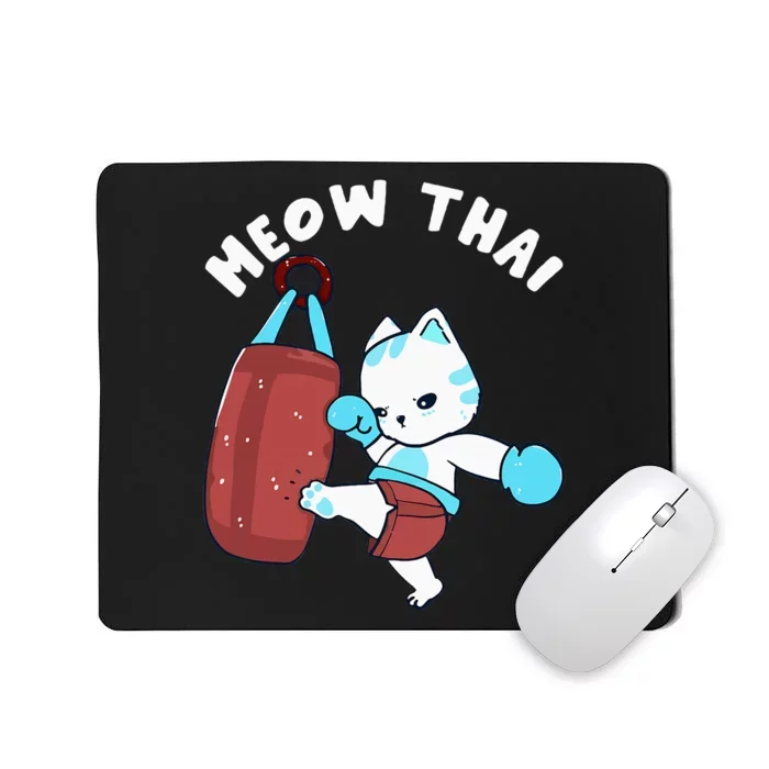 Muay Thai Cat Meow Thai Punching Bag Fighting Sport Mousepad