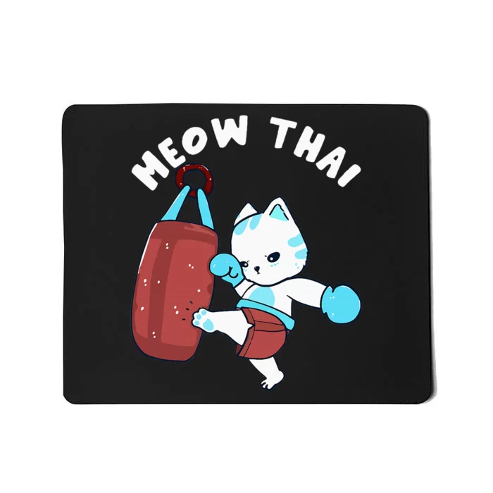 Muay Thai Cat Meow Thai Punching Bag Fighting Sport Mousepad