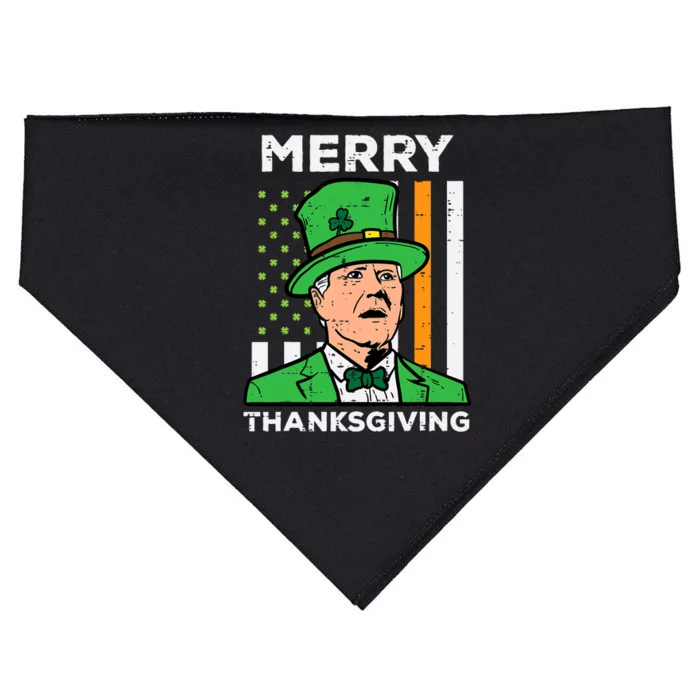 Merry Thanksgiving Confused Biden Flag Funny USA-Made Doggie Bandana