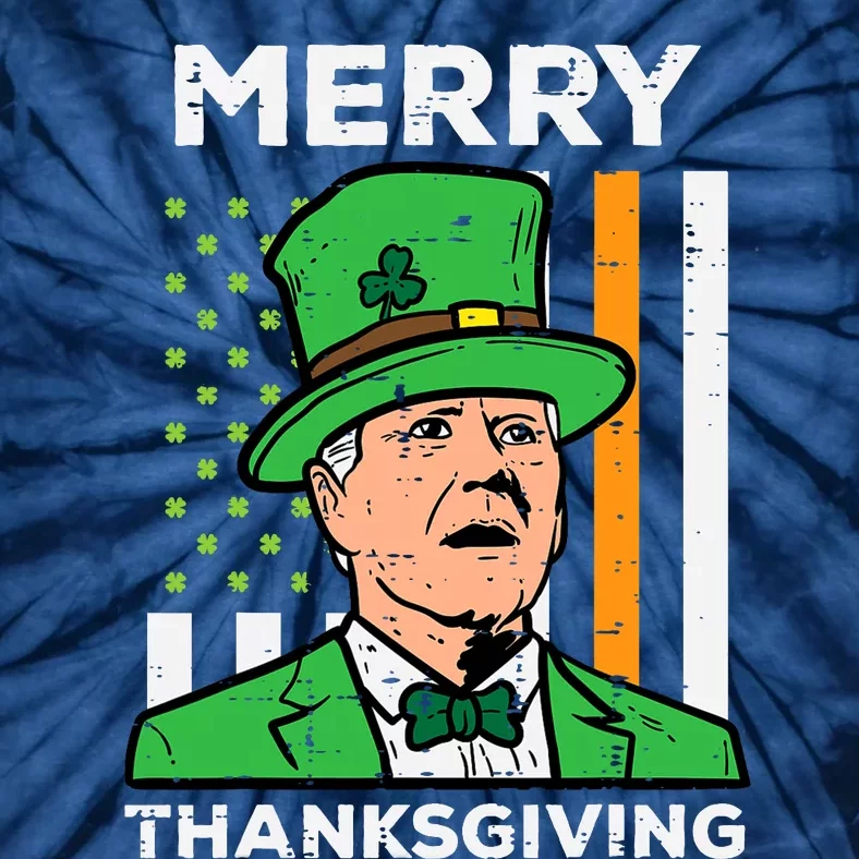 Merry Thanksgiving Confused Biden Flag Funny Tie-Dye T-Shirt