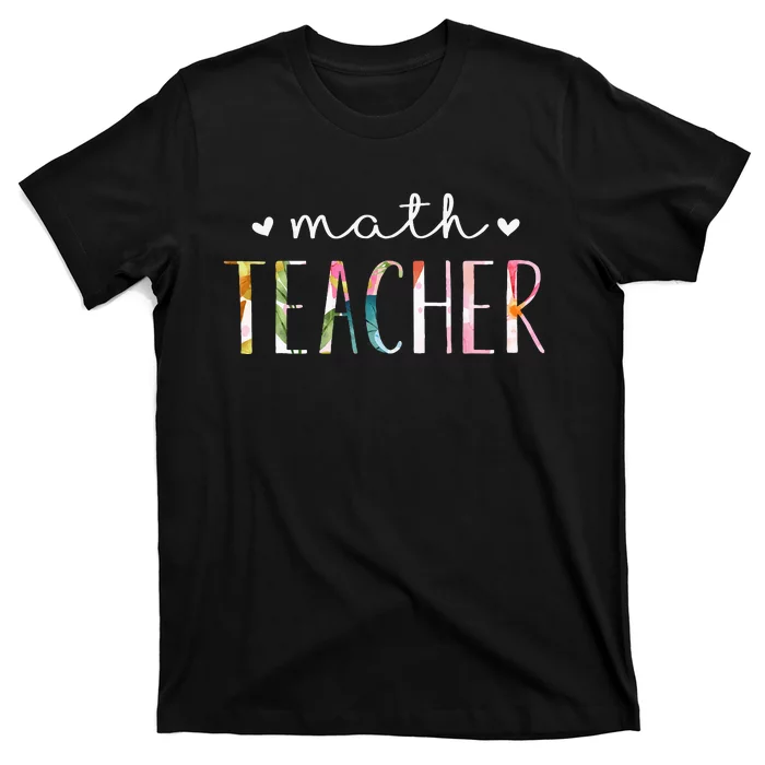 Math Teacher Cute Floral Design T-Shirt