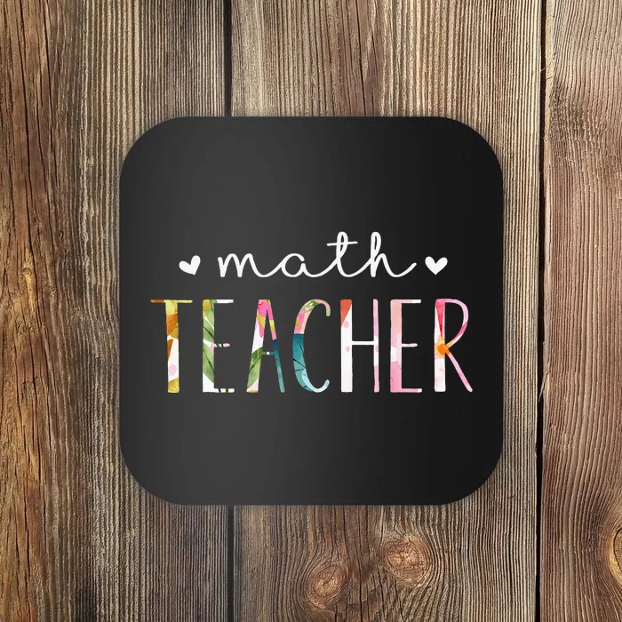 Math Teacher Cute Floral Design Coaster