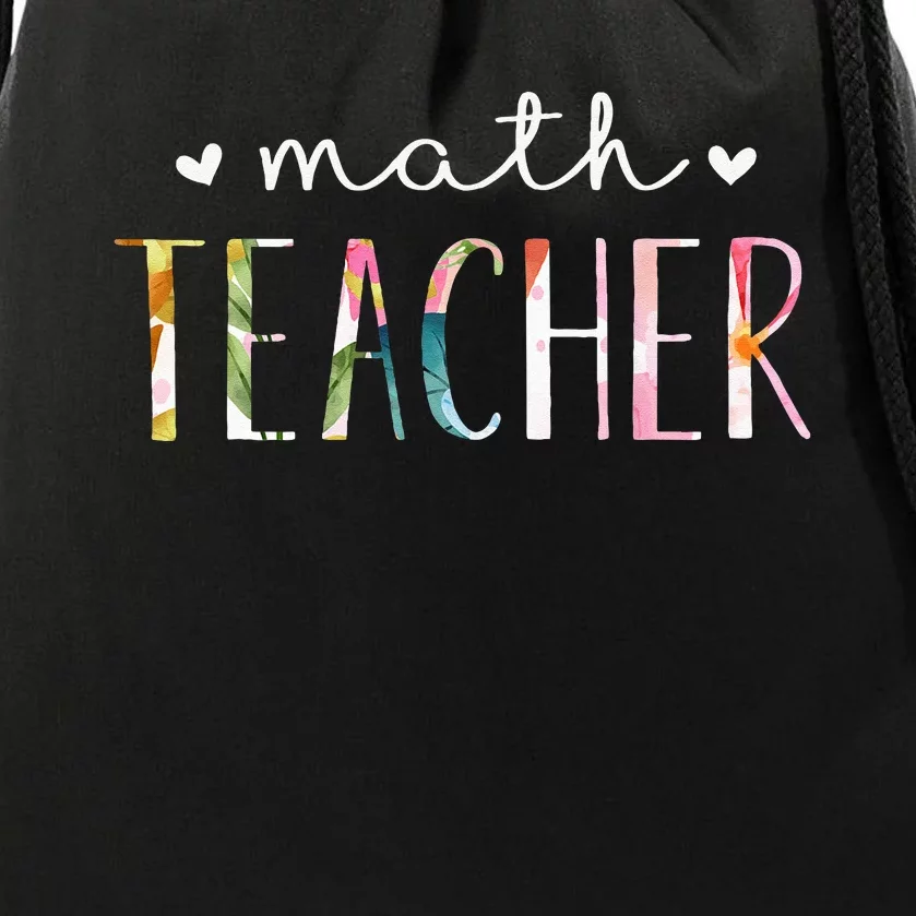 Math Teacher Cute Floral Design Drawstring Bag