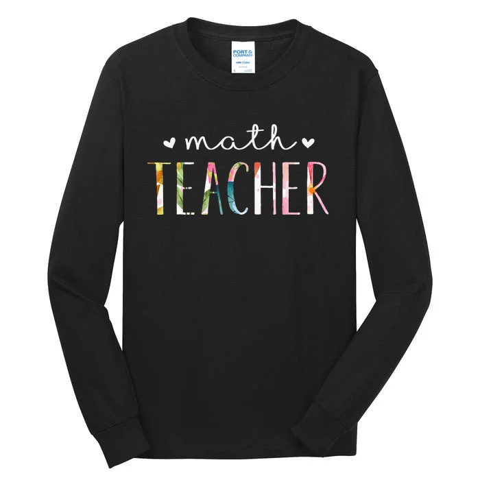 Math Teacher Cute Floral Design Tall Long Sleeve T-Shirt