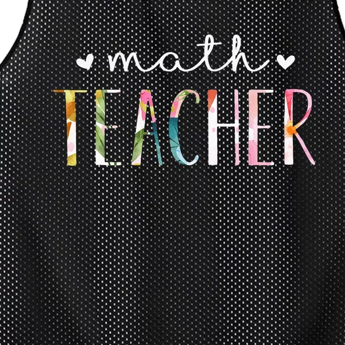 Math Teacher Cute Floral Design Mesh Reversible Basketball Jersey Tank