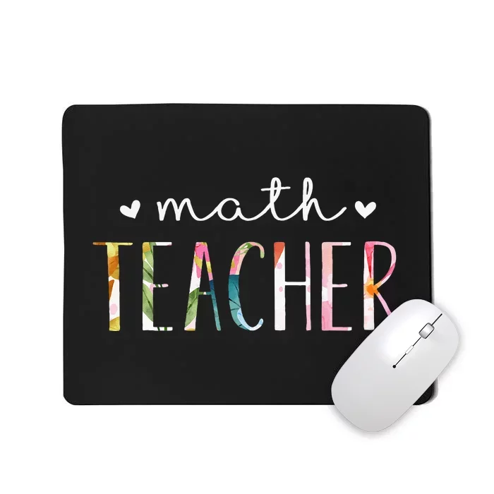 Math Teacher Cute Floral Design Mousepad