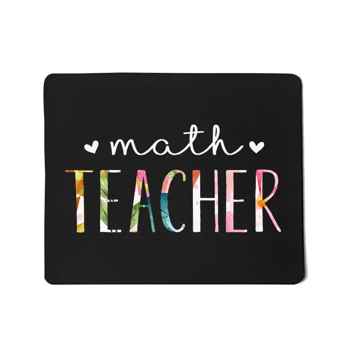 Math Teacher Cute Floral Design Mousepad