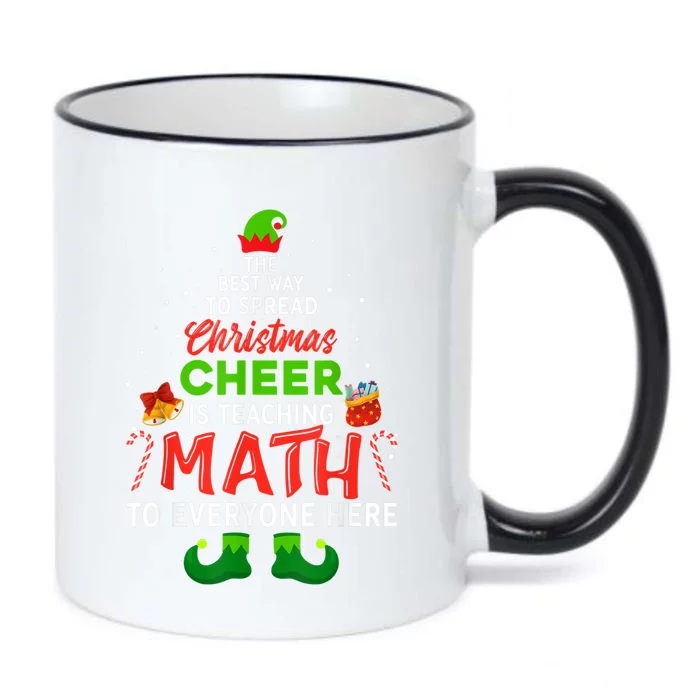 Math Teacher Christmas Funny Elf Christmas Cheer Black Color Changing Mug