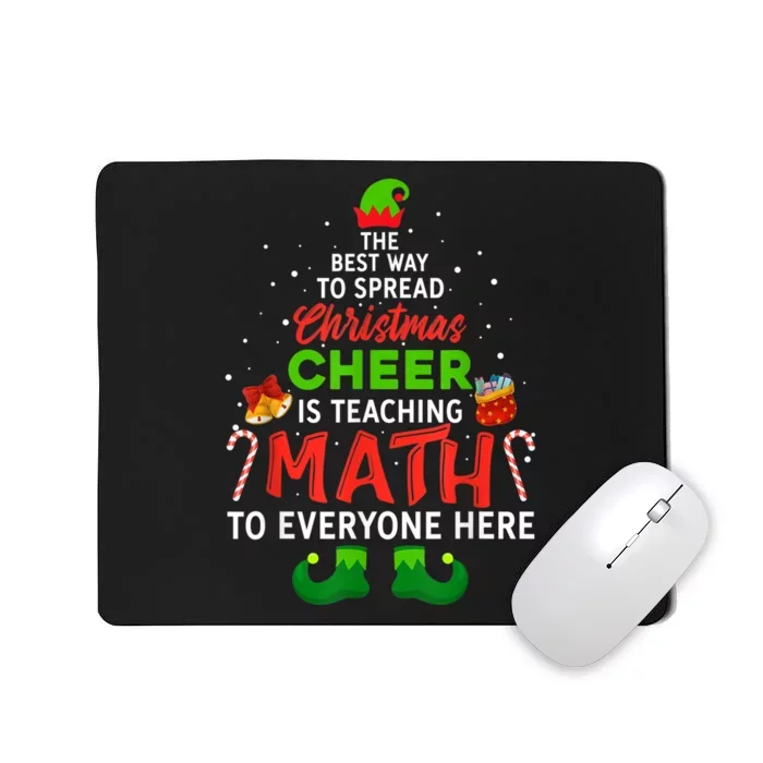 Math Teacher Christmas Funny Elf Christmas Cheer Mousepad