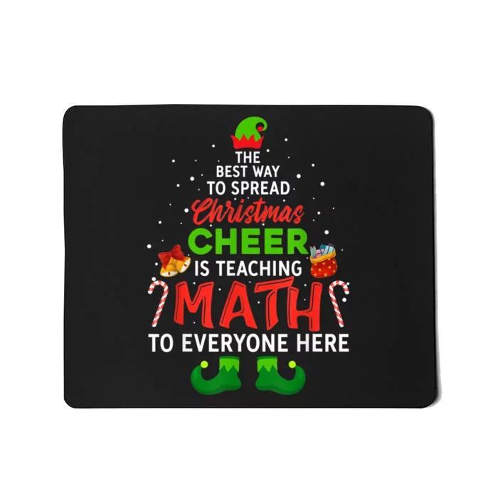 Math Teacher Christmas Funny Elf Christmas Cheer Mousepad