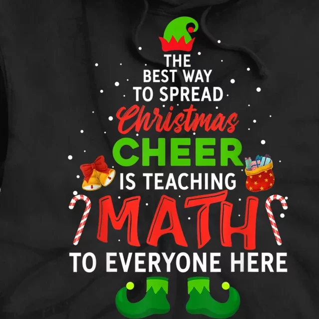 Math Teacher Christmas Funny Elf Christmas Cheer Tie Dye Hoodie