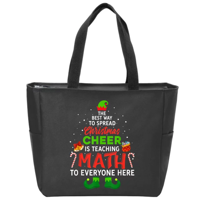 Math Teacher Christmas Funny Elf Christmas Cheer Zip Tote Bag