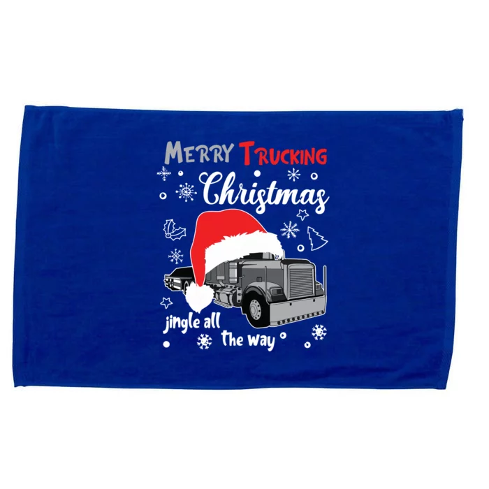 Merry Trucking Christmas Truck Driver Jingle All The Way Microfiber Hand Towel