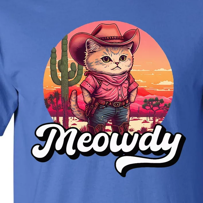 Meowdy Texas Cat Meme Country Music Cowgirl Cute Cat Tall T-Shirt