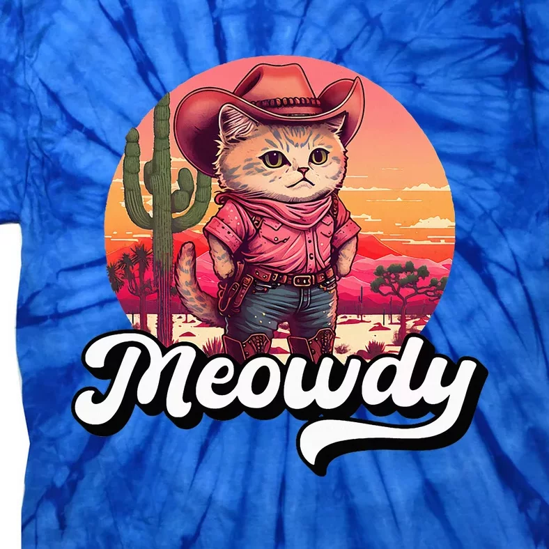 Meowdy Texas Cat Meme Country Music Cowgirl Cute Cat Tie-Dye T-Shirt