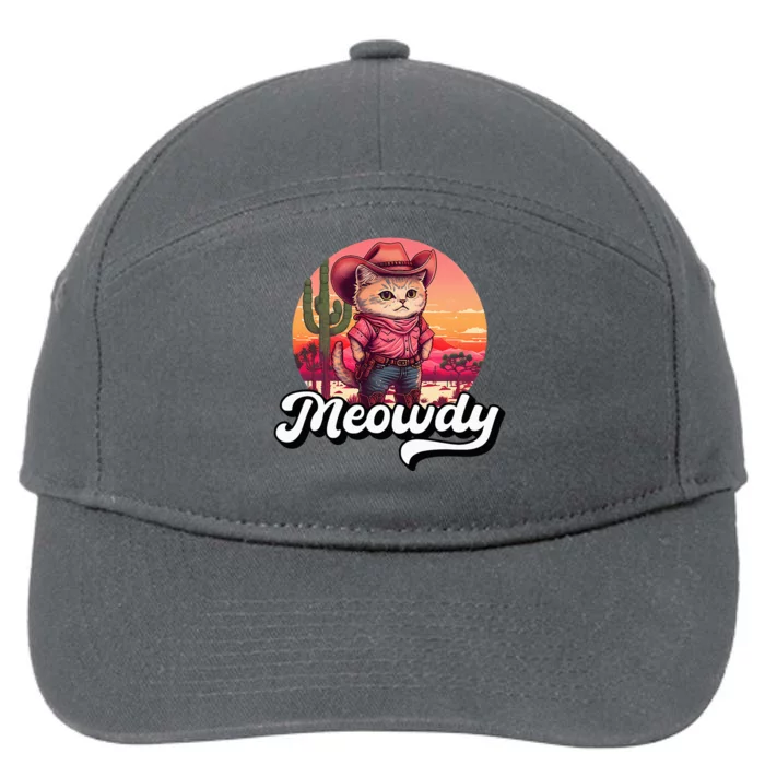 Meowdy Texas Cat Meme Country Music Cowgirl Cute Cat 7-Panel Snapback Hat