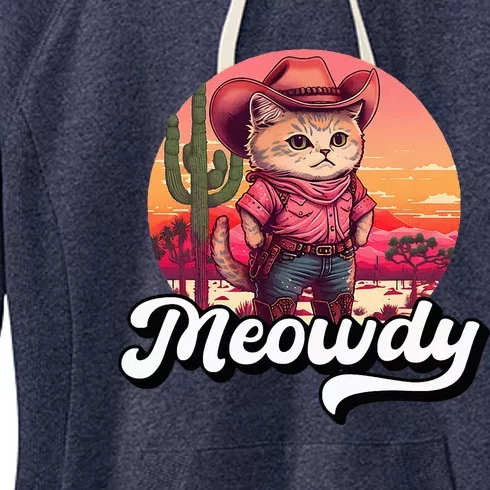 Meowdy Texas Cat Meme Country Music Cowgirl Cute Cat Women's Fleece Hoodie