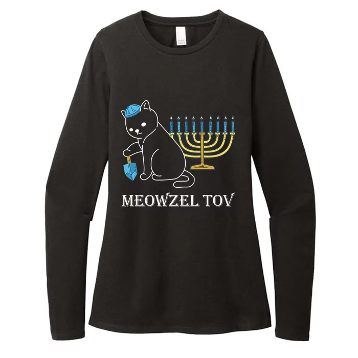 Meowzel Tov Chanukah Jewish Cat Owner Ugly Hanukkah Womens CVC Long Sleeve Shirt