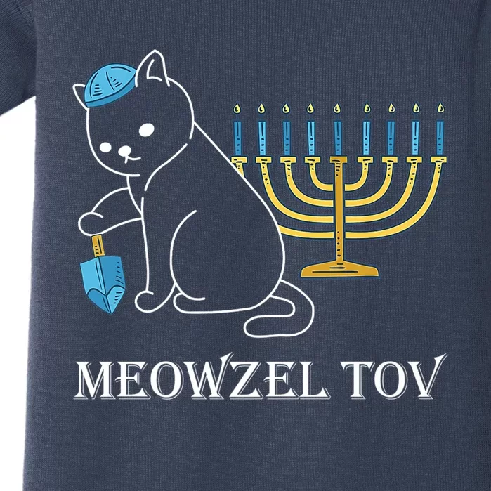 Meowzel Tov Chanukah Jewish Cat Owner Ugly Hanukkah Baby Bodysuit