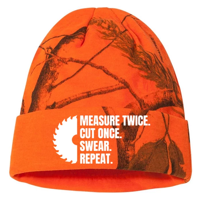 Measure Twice Cut Once Swear Repeat Kati - 12in Camo Beanie