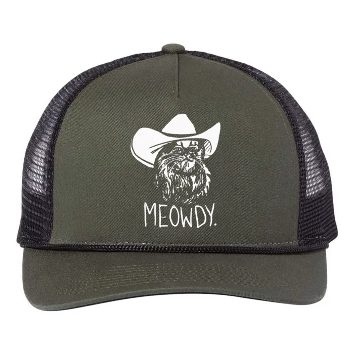 Meowdy Texas Cat Meme Retro Rope Trucker Hat Cap