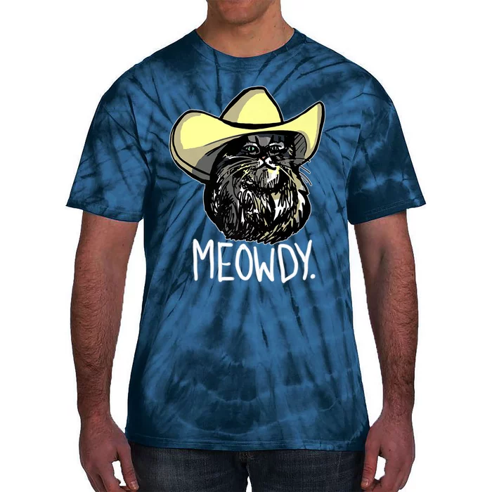 Meowdy Texas Cat Meme Tie-Dye T-Shirt