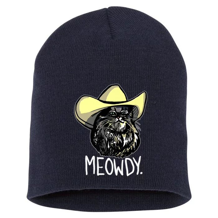 Meowdy Texas Cat Meme Short Acrylic Beanie