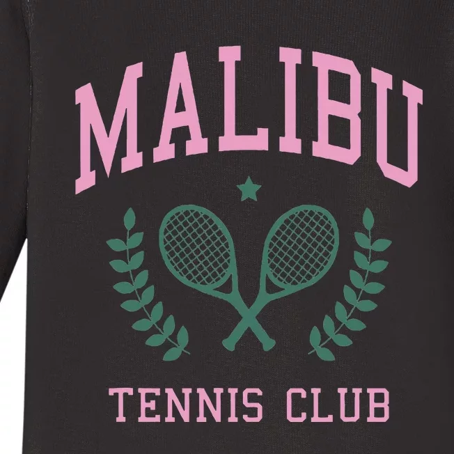 Malibu Tennis Club Fashion Design Classic Baby Long Sleeve Bodysuit