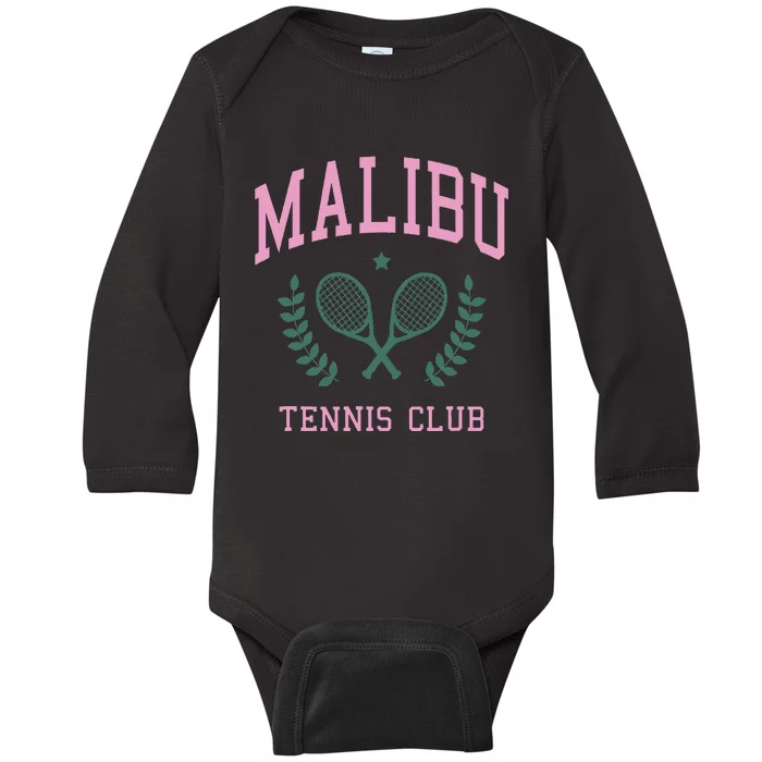 Malibu Tennis Club Fashion Design Classic Baby Long Sleeve Bodysuit