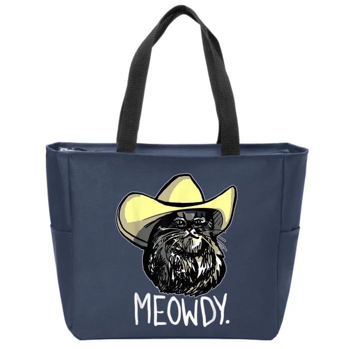 Meowdy Texas Cat Meme Zip Tote Bag