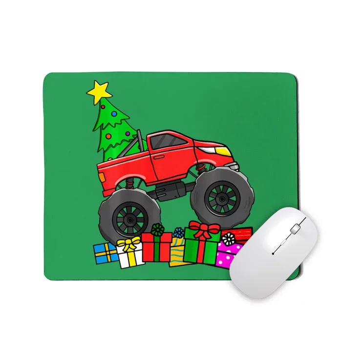 Monster Truck Christmas Tree Mousepad