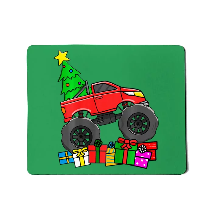 Monster Truck Christmas Tree Mousepad