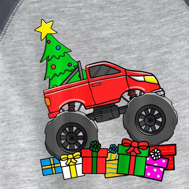 Monster Truck Christmas Tree Toddler Fine Jersey T-Shirt