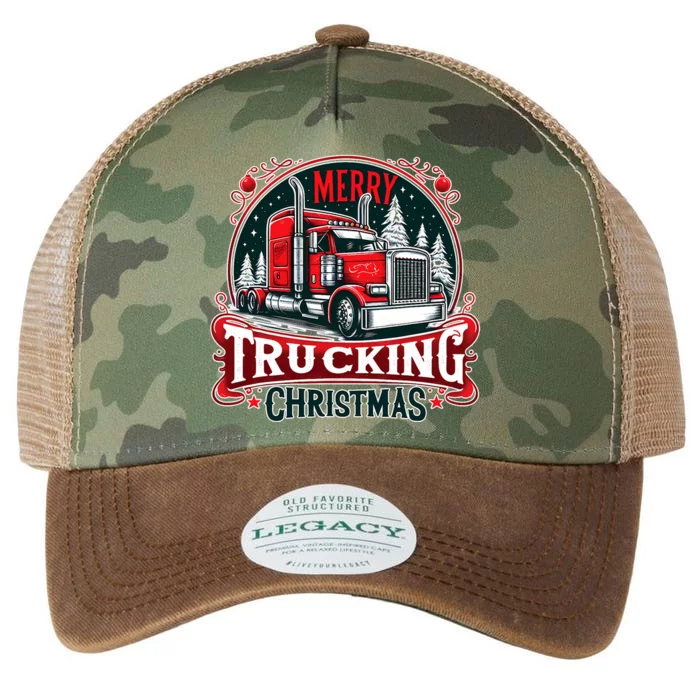 Merry Trucking Christmas Cool Truck Driver Funny Trucker Legacy Tie Dye Trucker Hat