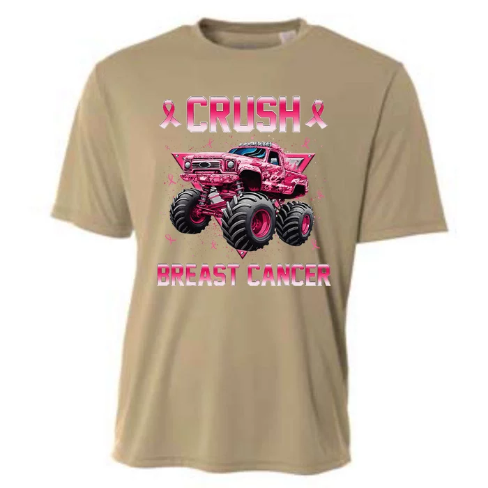 Monster Truck Crush Breast Cancer Awareness Gift Cooling Performance Crew T-Shirt