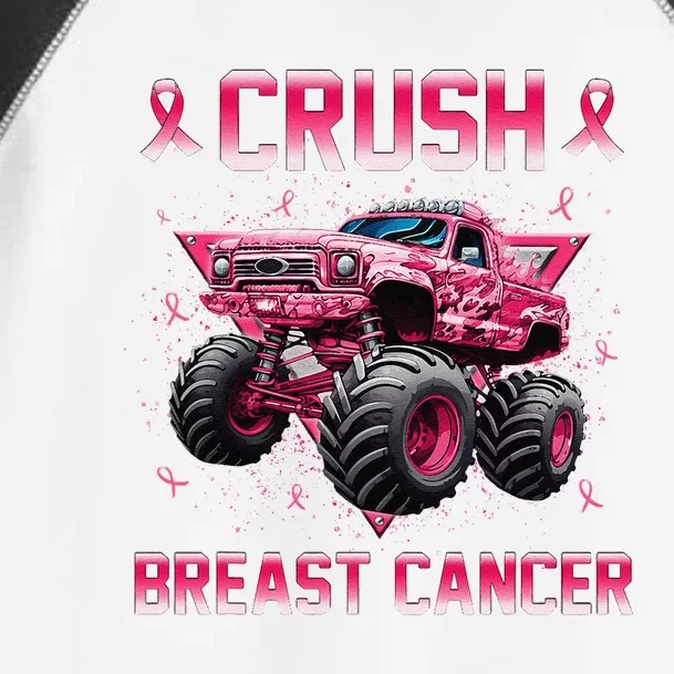 Monster Truck Crush Breast Cancer Awareness Gift Toddler Fine Jersey T-Shirt