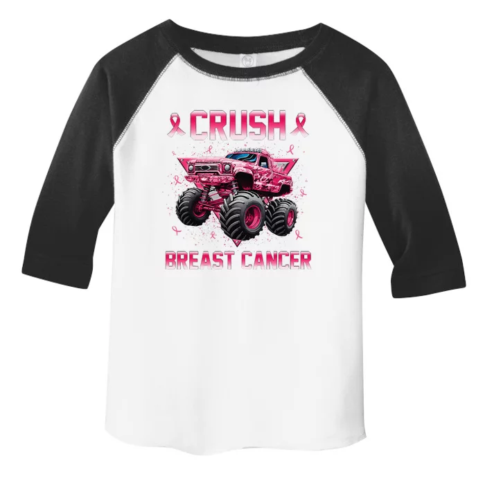 Monster Truck Crush Breast Cancer Awareness Gift Toddler Fine Jersey T-Shirt