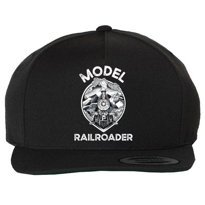 Model Train Collector Goth Steam Train Model Railroader Rail Gift Wool Snapback Cap