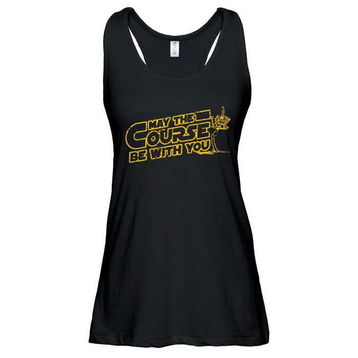 May The Course Be With You Disc Golf Frisbee Golf Ladies Essential Flowy Tank