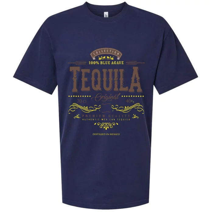 Mexican Tequila Cinco De Mayo Vintage Distressed Labell Sueded Cloud Jersey T-Shirt