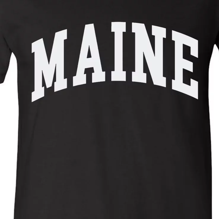 Maine Throwback Design Classic V-Neck T-Shirt