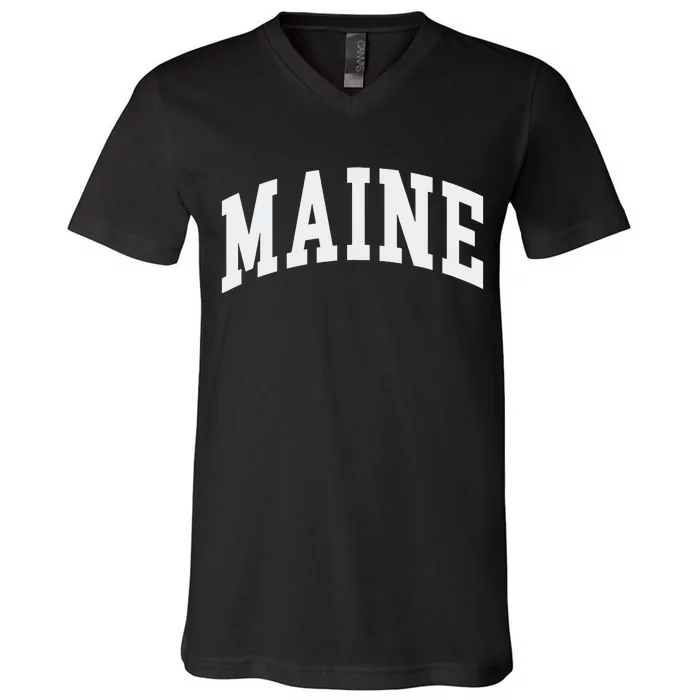 Maine Throwback Design Classic V-Neck T-Shirt